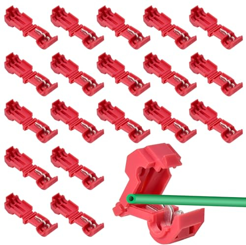 20 morsetti di collegamento, clip per cavi per robot tosaerba, stazione di ricarica, connettore di derivazione a T, per esempio Husqvarna, Gardena, robot tosaerba Husqvarna Automow