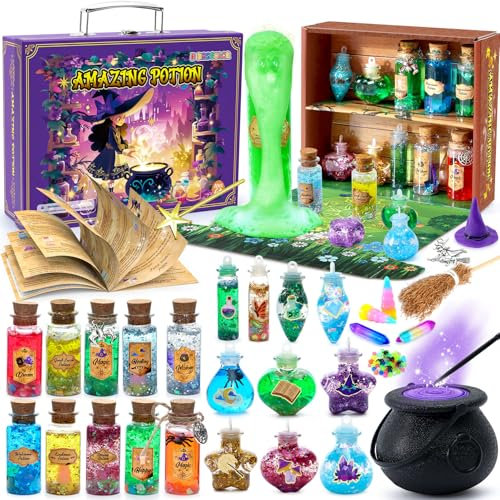 Kreative Geschenk für Mädchen 6 7 8 9 10 Jahren, 20 Zaubermischung Bastelset Kit Handwerk Spielzeug Zaubertrank Flaschen Weihnachten Geburtstag Geschenke für Mädchen Jungen Bastelset Kinder ab 6 Jahre