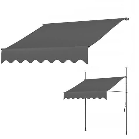 LXRHLIKG Ersatz für Einziehbare Klemmmarkise, Plane, Einziehbare Klemm Markise für Innenhöfe, Veranden und Fenster(Color:Gray,Size:138/350cm)
