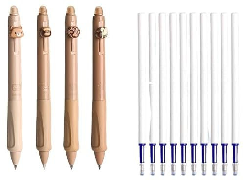 Mrltau 4 pcs Radierbarer Kugelschreiber Tintenroller Radierbar, Coole Sachen Für Teenager Mädchen, Schulsachen, 0.5mm Erasable Pen Mit 10 Ersatzmine, Aesthetic Stuff
