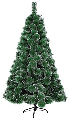 GREATOYAR Árbol de Navidad, Árbol de Navidad Artificial, Material PVC Aguja de Pino, Hogar Salón Oficina, Decoración para Navidad, con Soporte de Metálico, Fácil Montaje, Altura 180cm, Pino con Nieve