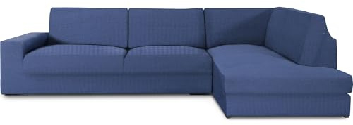 ECOMMERC3 | Copridivano Chaiselongue Braccio destro con schienale super elastico - Copridivano con chaise longue, blu protettivo traspirante, con schiuma e gomma, valida destra o sinistra