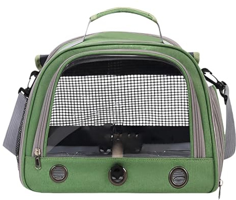 Papageienkäfig – Transportbox für kleine Haustiere | Vogelhalter mit Kleiderbügel | Atmungsaktive Reisetasche und Transport mit Reißverschluss | Mehrzwecktasche für bequeme Futterversorgung