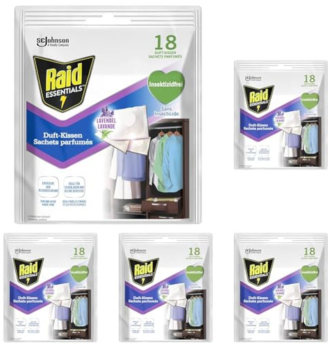 Raid (Paral) Duft-Kissen Lavendel, Lavendelkissen, 5er Pack (1 x 18 Stück)