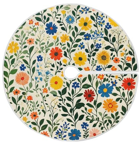 Jupe de sapin de Noël ronde en jacinthes blanches en toile de jute pour ferme, Saint-Valentin, Noël 1,2 m