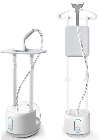 VERVELINK Planchas De Vapor Verticales, Profesionales Vertical Steamers 2.2L 2000W Calentado Rápido Altura Ajustable Desinfecta con Accesorios/Cepillo/Perchas/Tabla De Planchar,C