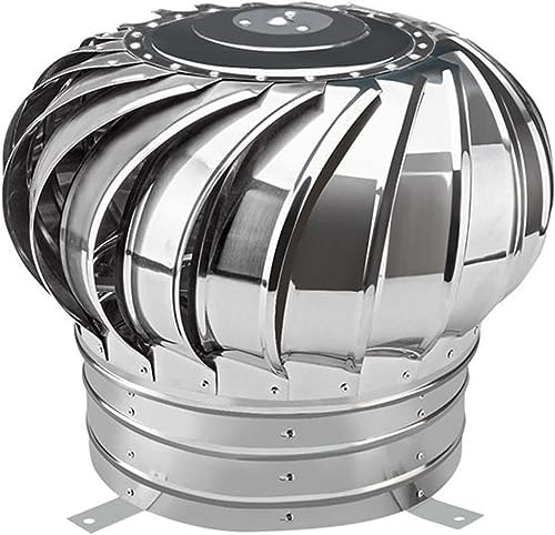Rotating Chimney Cowl Cap - Waterproof Round Turbine Ventilator for Flue Exhaust - Durable Galvanized Bearing Ventilation Cap