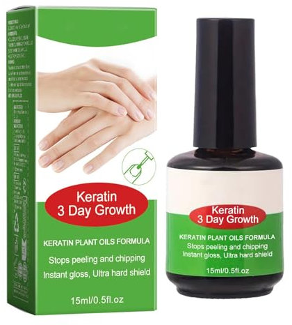 Nail Strengthener for Weak Nails - Keratin 3 Day Growth Nail Hardener - Nail Strengthener for Toenails - Fast Nail Growth Extra Strength Tea Tree Oil Soft