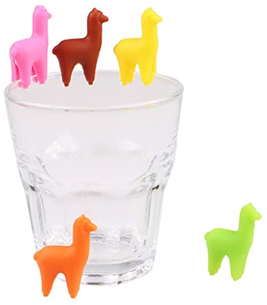 HOMOBABE Segnabicchieri Da Vino in Silicone Alimentare Motivo Alpaca, Etichette Identificative Per Feste, Set Da 8 Pezzi Colorati Per Bar, Matrimoni e Cocktail Party
