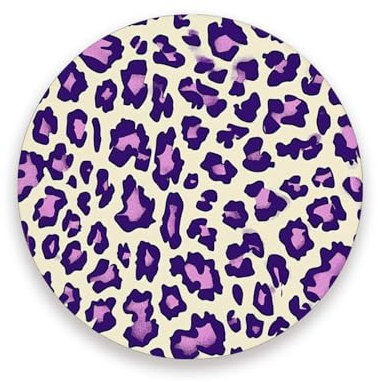 Sottobicchiere rotondo in ceramica leopardato viola portabicchieri sottobicchiere decorazione decorativa resistente al calore per la casa con supporto in sughero