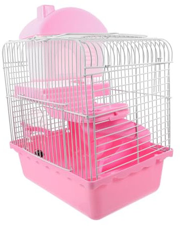 Toddmomy Doppelstöckiger Hamsterkäfig Mit Drahtdesign Chinchillakäfig Mit Versteck Großes Hamsternest Für Kleine Haustiere Fress Und Ruheraum Für Zwerghamster Und Ratten