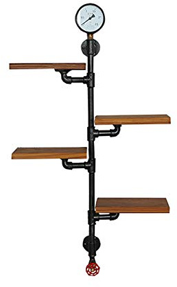 Industrial Wall Shelf - Floating Storage Rack - Rustic Etagere for Bathroom and Home - Stylish Mural Support for nizing and Displaying Decor