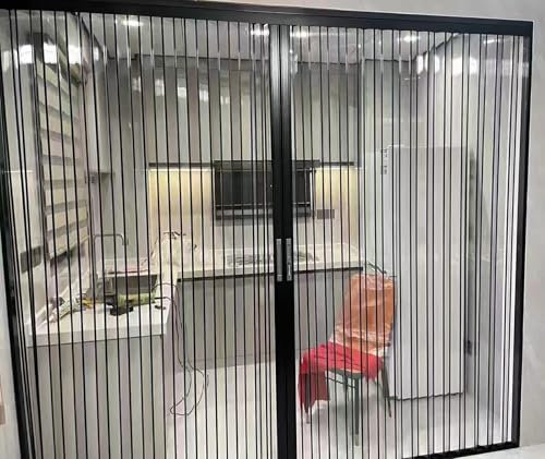 Porta A Soffietto Porte A Libro Porta scorrevole pieghevole trasparente in vetro acrilico, altezza 198, 203, 210, 220 cm, resistente, con isolamento acustico interno, per cucina/sala da pranzo(180x210