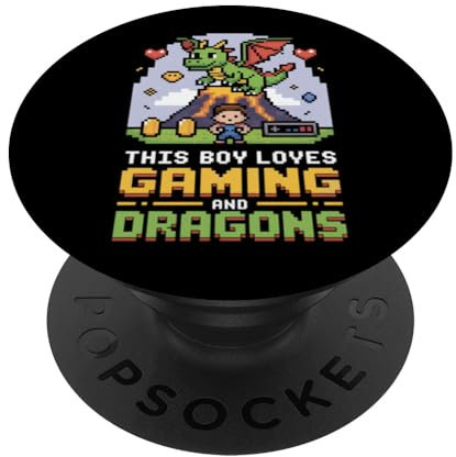 Just A Boy Who Loves Gaming And Dragons PopSockets Adhesive PopGrip