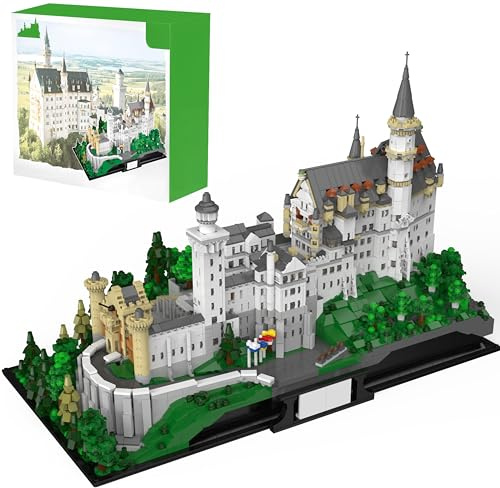 MOCSETS Schloss Neuschwanstein Modellbausatz, Modular Klemmbausteine Schloss Neuschwanstein Modell aus 6878+ Teile