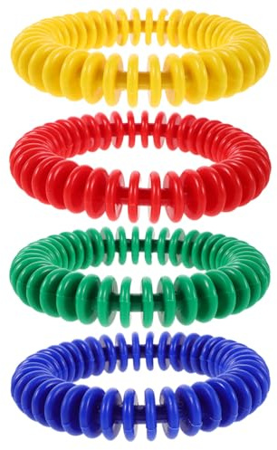 Milisten 4 Stück-Pack Tauchringe Kinder Flexible Kunststoffringe Bunt Sichtbar Unterwasser Tauchspielzeug Pool Schwimmtraining Reise Geeignet