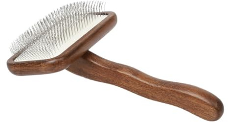 CHICAMPERA Hundepflegekamm Brauner Haustierkamm mit Massagefunktion und Tragbarem Design aus Edelstahl zur Fellpflege für Katzen und Hunde im Zuhause