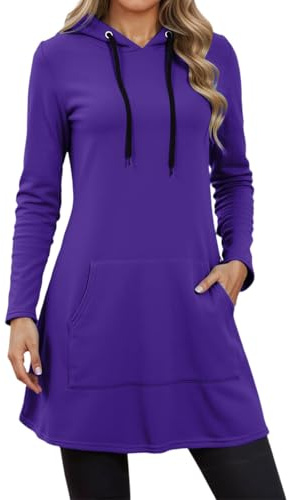 Generisch 2026 Disfraz Mujer Sudaderas y Sudaderas Casual Manga Larga Vestido con Capucha con Bolsillo para Otoño e Invierno
