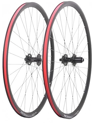 700C Scheibenbremsen-Laufradsatz 12x100/12x142 mm, Naben aus Aluminiumlegierung mit Steckachse, HG-Kassette 32H, für Rennräder/Gravelbikes mit 7/8/9/10/11/12 Gängen Black,700C