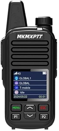 MKMXPTT Global 2G 4G Xin-POC Unlimited Distance Radio Remote Control Radio Police Fleet Bluetooth WiFi 8000KM with SIM Card Wearable Management Platform (1PCS)