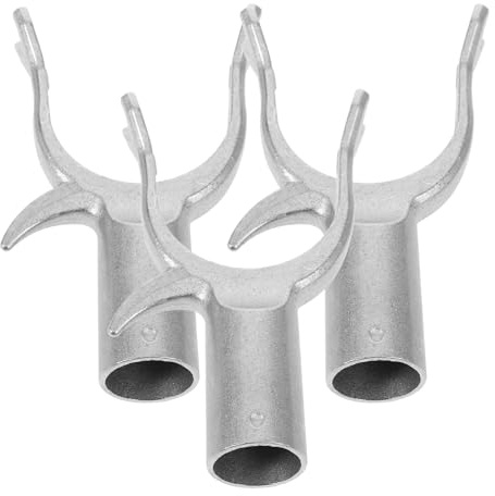 Angoily Lot de 3 Têtes de Tringle à Vêtements en Aluminium 1,9 Cm, Fourche de Raccordement Résistante pour Barre de Séchage, Accessoire de Balcon Pratique Suspendre et Organisation