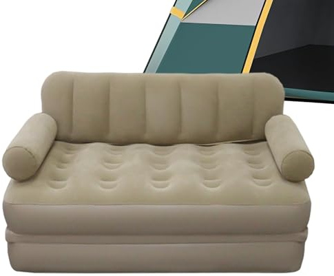 Canapé-lit Gonflable – Canapé Pliant 100 X 150 X 90 Cm, Siège En Velours Doux En PVC, Salon D'air Portable Avec Gonflage Rapide Par Pompe | Chaise De Camping Pour Porche De Jardin Et Système De Valve