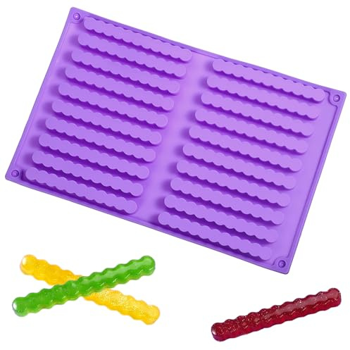 HJZHII Backmatte Hundekekse, 25.5x16.5cm Silikonform Hundeleckerli | 20 Streifen Riegel Silikonform Hunde Backmatten Leckerli Backmatten für DIY Hunde-Snack-Sticks Hundekeks-Kausticks