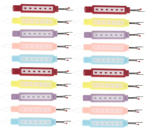 COHEALI 20 Pezzi Strumento da Cucito Multifunzione in Plastica e Metallo 11x1,3x0,3cm per Infilare Aghi e Rimuovere Fili, per Cucito a Mano in Viaggio Colore Casuale
