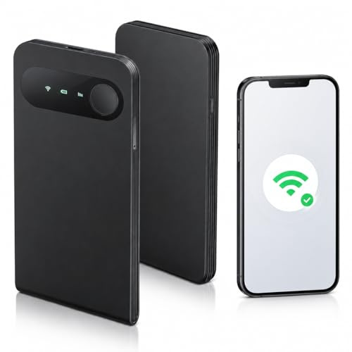 ECOVOX E1 Portable WiFi Hotspot, SIM-Free 4G LTE Mobile Router with Cloud SIM, 3000mAh Travel WiFi Device, Connects Up to 9 Devices, USB-C, WPA2 Security, for Travel and Remote Work