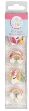 Cake Star Unicorn & Rainbow Sugar Piping Toppers for Cakes & Cupcakes