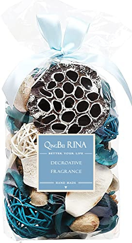 Qingbei Rina Spring Potpourri Bags, Ocean Breeze Scented Potpourri Bowl Filler,Beach Coastal Blue Vase Filler,Home Fragrance Sachet of Petal,Bathroom Decor,9.9 Oz