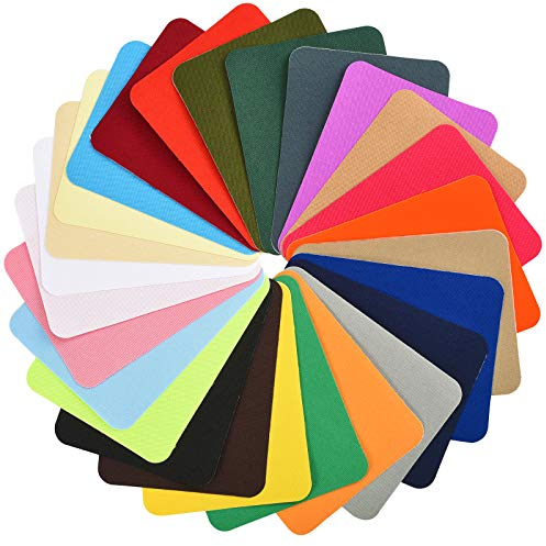 Irich Iron On Patches zum Aufbügeln, 26 Farben Aufbügelflicken Bügelflicken Set Denim Patches für Jeans Reparatursatz DIY Taschen Kleidung Verschiedene, Kinder und Erwachsene