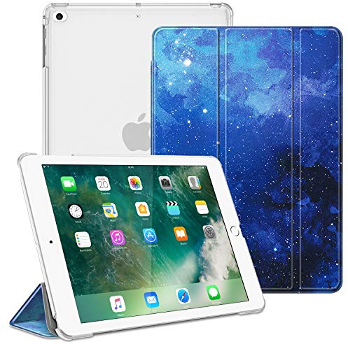 Fintie Hülle für iPad 9.7 2018/2017 / iPad Air 2 2014 / iPad Air 2013 | Ultradünne Schutzhülle mit harter, transparenter Rückseite & Auto Schlaf/Wach funktion, Sternenhimmel