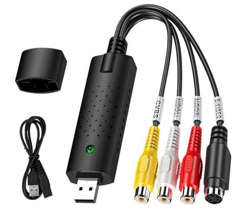 USB Audio Video Converter, VHS to Digital Converter, Video Capture Card Digitize from Analog Video VCR VHS DVD, for Windows 7 8 10