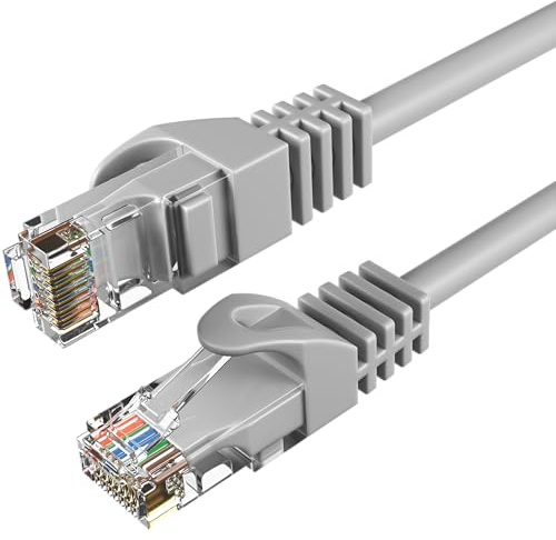 Cables Direct Online Cat6 15M Network Ethernet Patch Cable, 550Mhz Internet Wire, Compatible with PC, Laptop, Modem, Router, TVs, Printer Cord, Consoles for Home and Office, Gray