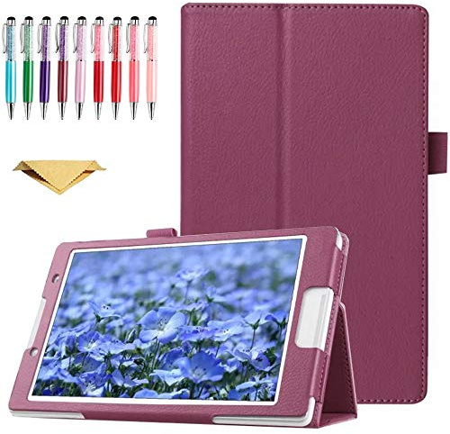 QYiD Hülle für Sony Xperia Z Tablet, Flip Leather Schutzhülle Etui Tablet Tasche mit Standfunktion für Sony Xperia Tablet Z - 10.1 Zoll Tablet, Lila