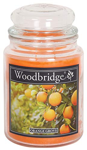 Woodbridge Große Duftkerze im Glas mit Deckel | Orange Grove | Duftkerze Orange | Kerzen lange Brenndauer | Raumduft für Zuhause | Kerze 2 Docht