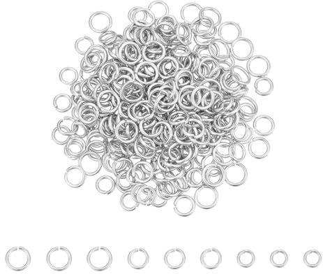 UNICRAFTALE Ca. 300Stk. 3 Größen 8/9/10mm Nah, Aber Ungelötet Sprünge Ringe 304 Edelstahlringe Verbinder O Ringe Für DIY Armband Halsketten Schmuck Basteln