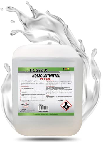 Flotex® Ergiebiges Holzgleitmittel [5 Liter] | Silikonfreies Holz Gleitmittel für Hobelmaschine, Frästische, Werkstattmöbel | Gleitmittel für Holzbearbeitung