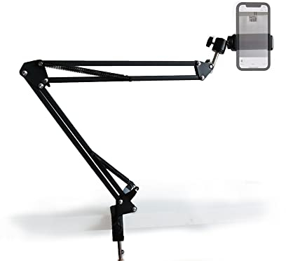 Da Vinci Eye Overhead Webcam und Handyhalterung - Flexibler Arm Mobile Ständer Kamera-Halterung mit Klemmen für Live-Streaming und Videoaufnahmen - Verstellbarer Tablet-Montageständer mit Clips