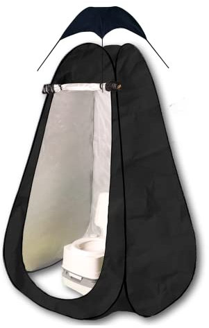 Portable Outdoor Instant Pop Up Tent Privacy Camping Shower Toilet Changing Room (Black)