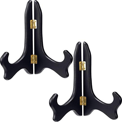 Cavalletti neri da 20,3 cm, 2 confezioni di espositori in legno nero (20,3 cm), cavalletti in legno, espositori per piatti, cornici per foto
