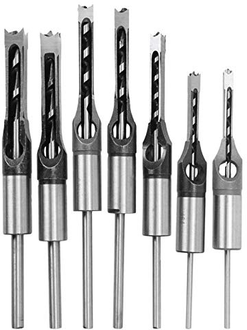 Foret Mèche 7pcs foret de trou carré 45 outils de travail du bois de perçage de mortaisage en acier