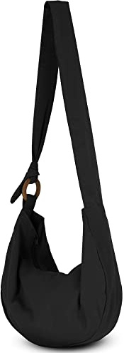Your Cozy Women's Black Cotton Hobo Bag