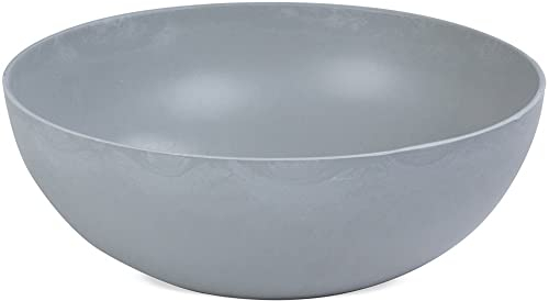 matches21 - Vaso decorativo vintage per esterni, colore beige/grigio marmorizzato come vaso da fiori, 20 x 7,5 cm, come abbeveratoio da giardino, balcone o cimitero