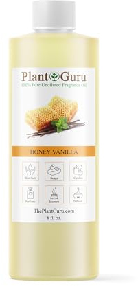 Honey Vanilla Fragrance Oil 8 fl. oz. Scented Oil for DIY Soap Making, Candles, Bath Bombs, Body Butters. Used in Aromatherapy Diffusers, Burners and Warmers. Great Addition to Lotions and Creams.
