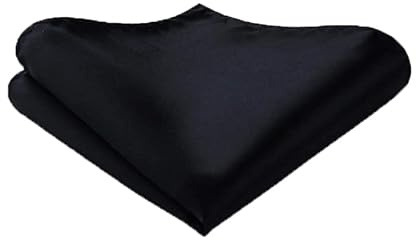 Hugo Boss 50292011 Herren-Einstecktuch, 100 % Seide, hergestellt in Italien, quadratisch, 33 x 33 cm, Schwarz, Schwarz , Einheitsgröße