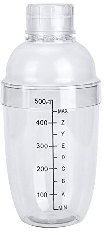 ANKROYU Coctelera, Coctelera De Plástico Para PC, Coctelera Para Ensaladas Con Escala Transparente Liviana, Coctelera Para Leche, Tetera, Jugos, Vino(530ml)