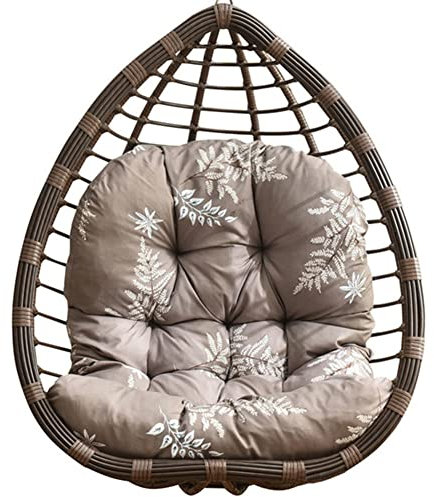 IMYOGI Hängesessel-Kissen, Ersatz-Sitzkissen für Eiersessel, waschbares Schaukelsessel-Kissen, Dickes Patio-Rattan-Hänge-Stuhl-Pad, Garten-Hängekorb-Stuhl-Sitz (Farbe:Khaki)