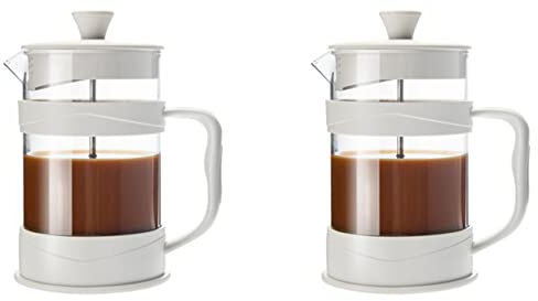 NIEI 2X Cafetera de Prensa Francesa de 12 Onzas, Prensas de Café con Leche Teteras con Vidrio de Borosilicato Hacer Cafe Frío Y